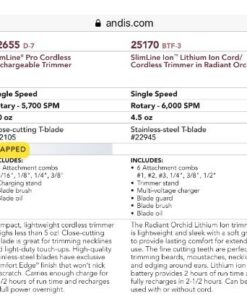 Andis 32400 Slimline Pro Cord/Cordless Beard Trimmer, Lithium Ion T-blade Trimmer, Close Cutting T-Blade Zero Gapped, Chrome Old Chrome Slimline Trimmer 44 61mRBF7JZPL