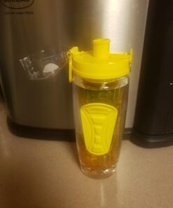 Hydracy Fruit Infuser Water Bottle - 32 oz Sports Bottle - Time Marker & Full Length Infusion Rod + 27 Fruit Infused Water Recipes eBook Gift - Your Healthy Hydration Made Easy Sunny Yellow 37 61mUQXICKL