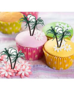 Bag of 12 ~ Palm Tree Picks ~ Cake / Cupcake Topper 18 61mV55mdxkL