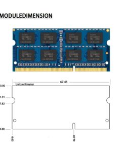 DUOMEIQI Ram DDR3 8GB Kit (2 X 4GB) PC3-8500 PC3 8500S DDR3 1066MHz SO-DIMM CL7 204 Pin 1.5v 2RX8 Sodimm DDR3 Non-ECC Unbuffered Notebook Memory Laptop RAM Modules ( 2X 4GB) PC3-8500S Blue 11 61mVsq1UlfL