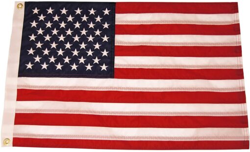 TAYLOR MADE PRODUCTS Sewn American Flag for Boats, 12" x 18", Marine-Grade Nylon, Fade Resistant, Brass Grommets, Embroidered Stars and Stripes, Flag only - 2020109194