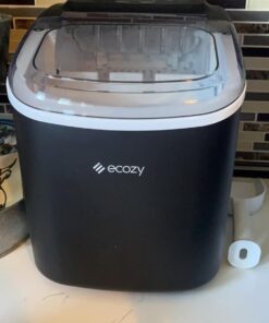 ecozy Portable Countertop Ice Maker - 9 Ice Cubes in 6 Minutes, 26 lbs Daily Output, Self-Cleaning with Ice Bags, Scoop, and Basket for Kitchen, Office, Bar, Party - Black Bullet Ice 1 28 61mWhi0uq1L
