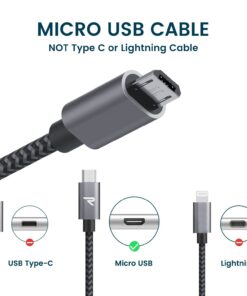 Alternative view of Micro USB Cable,[2 Pack/3.3ft],Rampow QC 3.0 Fast Charging & Sync Android Charger,Braided Nylon Micro USB Cables for Samsung Galaxy S7/S6 and Edge,Note 6/5,Sony,Kindle,PS4,Android Devices - Space Grey 3.3ft Space Gray 2