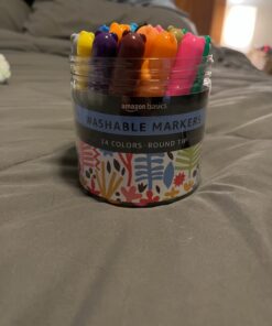Amazon Basics Washable Round Tip Assorted School Marker Pens, Pack of 24 Colors 56 61mZSYM3YLL