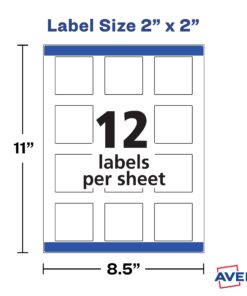 Avery Printable Blank Square Labels, 2" x 2", Matte White, 1500 Customizable Labels (22806) 1500 Labels 14 61mbI1wEmMS