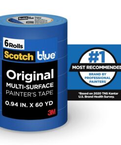 Scotch Painter's Tape Original Multi-Surface Painter's Tape, Blue, Paint Tape Protects Surfaces and Removes Easily, Multi-Surface Painting Tape for Indoor and Outdoor Use, 0.94 Inches x 60 Yards, 6 Rolls 14 61mc7pTFMbL