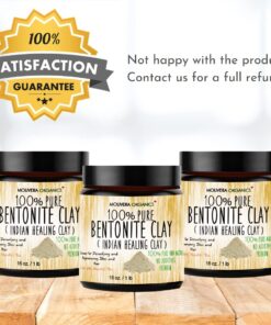 Molivera Organics Bentonite Clay for Detoxifying and Rejuvenating Skin and Hair, 16 oz. 29 61mgX8hI72L