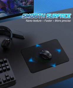 UtechSmart Computer Mouse Pad with Stitched Edges, Washable Mouse Mat with Superior Micro-Weave Cloth, Gaming Mouse Pad for Office & Home, Non-Slip Rubber Base, Black Medium(11''×8.2") Black Stealth 9 61mhOix5tVL 2