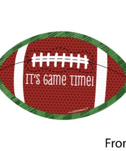 Alternative view of End Zone - Football - Shaped Fill-In Invitations - Baby Shower or Birthday Party Invitation Cards with Envelopes - Set of 12