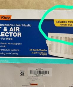 Frost King HD9 Heat and Air Deflector, Large, Heavy Duty, Clear Plastic with Magnetic hold or Screw-on hold for Central Forced Air Systems, Adjustable 10" to 16" Large Sidewall, expands up to 16" wide 10 61miiKAcccL
