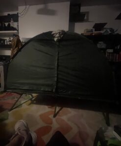 Outsunny Multifunctional Folding Camping Cots for Adults, Elevated Tent with Sleeping Bag, Thick Air Mattress Pad, Portable Single Sleeping Cot Camping Bed 34 61miv9LPDFL