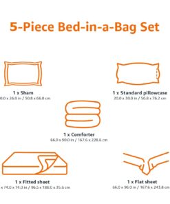 Amazon Basics Kid's Easy Care Microfiber Bed-in-a-Bag 5-Piece Bedding Set, Twin, Butterfly Friends 14 61mlEBhPvjL 1