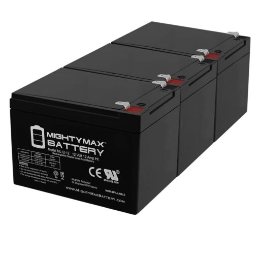 Mighty Max Battery 12V12AH F2 Battery for Razor Dirt Rocket SX500-15128101 - 3 Pack