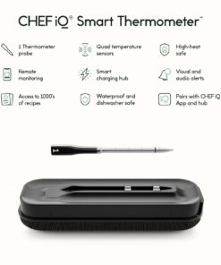 Alternative view of Chef iQ Smart Wireless Meat Thermometer with Ultra-Thin Probe, Unlimited Range Bluetooth Meat Thermometer, Digital Food Thermometer for Remote Monitoring of BBQ Grill, Oven, Smoker, Air Fryer Hub + 1 Probe (2023)
