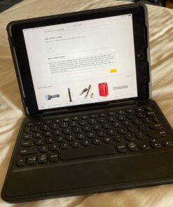 ZAGG Rugged Book Detachable Case and Magnetic-Hinged Keyboard for iPad Air, iPad Air 2, & iPad 9.7 inch, - Multi-Device Bluetooth Pairing, Backlit Keyboard - USB-C to USB-C Cable Included (Black) 18 61mn8qPG7zL