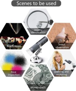 Alternative view of Jiusion WiFi USB Digital Handheld Microscope, 50 to 1000x Wireless Magnification Endoscope 8 LED Mini Camera with Metal Stand Compatible with iPhone iPad Mac Windows Android