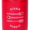 Now Designs Powder-Coated Steel Utensil Crock, Red