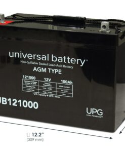 Universal Power Group 12V 100Ah Solar Wind AGM SLA DEEP Cycle VRLA Battery 12V 24V 48V 26 61mq4dseFFL