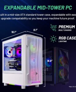 Skytech Gaming Archangel Gaming PC Desktop – AMD Ryzen 5 3600 3.6 GHz, NVIDIA RTX 3050, 500GB NVME SSD, 8GB DDR4 RAM 3200, 600W Gold PSU, 11AC Wi-Fi, Windows 11 Home 64-bit 3600 | 3050 | Arch4 22 61mr0sOlcoL