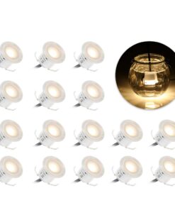 Tomshine 16 Pack Recessed LED Deck Light Kit, High Bright In Ground Outdoor Landscape LED Lighting for Stair Patio Garden Floor Corner Sauna Room Bathroom, Waterproof IP67, 12V Low Voltage Safe