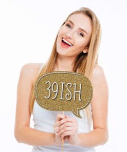 Adult 40th Birthday - Gold - Birthday Party Photo Booth Props Kit - 20 Count 14 61mrg5PRgmL