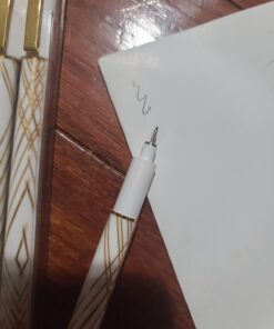 Pens Bulk 6-Pack, Black Ink pens,Quick Dry Ink Gel Pens, Medium Point Pens,Waterproof Micro-Pen,White and simple fashion penholder Smooth Writing for Office Supplies School Home Note Taking writing White 31 61mtkZJyl3L