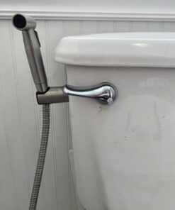 Qualihome Toilet Handle Lever Flush Replacement, Front Mount, Chrome, Universal Fitting Chrome Polished 45 61mv9scc4gL