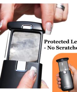 EasY Magnifier Small Pocket Magnifying Glass 3X with LED Light For Reading Fine Print; Mini Lighted Hand Held Acryl Lens; Read Lables In Stores; Magnify Glasses For Close Work;Helpful Gift For Seniors 32 61mvNo86B9L