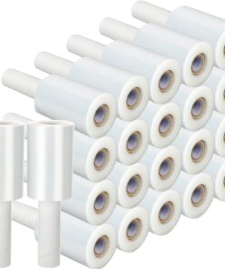 20 Pack Shrink Wrap Roll Plastic Stretch Wrap Film with Handle 5 Inch 800 Feet 80 Guage Thick Industrial Mini Clear Pallet Wrap Self-Adhering for Moving Packaging Packing Pallet Furniture Supplies 15 61mwYj hzAL