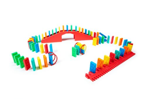 Bulk Dominoes Kinetic Domino Kit | Dominoes Set, STEM STEAM Small Toys, Family Games for Kids, Kids Toys and Games, Building, Toppling, Chain Reaction Sets (68pc) Explorer 68pc