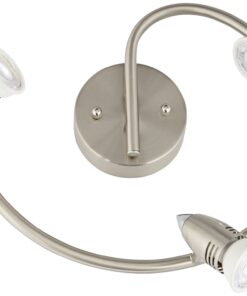 Pro Track Spiral 3-Head LED Ceiling Track Light Fixture Kit Spot-Light GU10 Directional Adjustable Silver Brushed Nickel Finish Metal Modern Kitchen Bathroom Living Room Dining Hallway 11" Wide 16 61myzcbTN3L