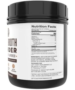 Left Coast Performance Bone Broth Protein Powder Chocolate 1 lb, Grass Fed, Non-GMO Ingredients, Gut-Friendly*, Dairy Free Protein Powder 1 Pound (Pack of 1) 18 61mz1YjSj3L