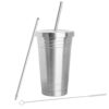 STAINLESS STEEL TUMBLER (16oz) with 2 Stainless Steel Straws and Cleaning Brush - Dual Layer Insulation - Ideal Travel Tumbler To Keep Your Hot and Cold Drinks At Temperature Longer 1 18 61mzv2b4OLL