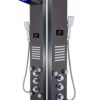 ELLO&ALLO LED Shower Panel Tower System, Hydroelectricity Display Rain Massage with Jets, Brushed Black Brushed Black A