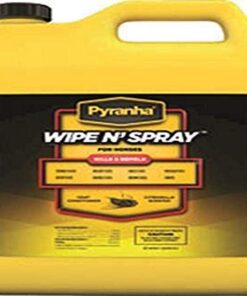 Pyranha 001GWIPEG 068022 Wipe N'Spray Fly Protection Spray for Horses, 1 Gallon,Yellow