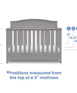 Delta Children Emery 4-in-1 Convertible Baby Crib - Greenguard Gold Certified, Grey 4-in-1 Crib 31 61n1kYowXdL