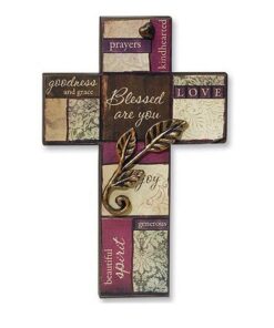 Abbey Gift Blessed are You Wall Cross, Brown, 5.25 x 8 (54573T)