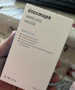 Uiosmuph LED Wireless Mouse, G12 Slim Rechargeable Silent Mouse, 2.4G Portable USB Optical Computer Mice with USB Receiver and Type C Adapter (Matte Black) Matte Black 35 61n3 pE8nWL