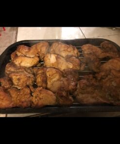 Granite Ware 3 Piece Multiuse Set (Speckled Black) Enamelware Bake, Broiler Pan and Grill - With Rack Suitable for Oven, direct on Fire. 24 61n3SppA2gL