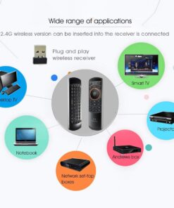 Rii K25 Multifunction Portable 2.4GHz Mini Wireless Fly Mouse Keyboard and Remote Control with Rechargeable Li-ion Battery (Black) 19 61n3bE0tJLL