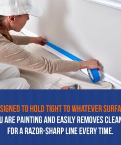 True Blue Premium Blue Professional Painter’s Masking Tape – Indoor and Outdoor Use – Commercial Grade - Available in 2 Widths – Works on a Variety of Surfaces (1.5 Inch, 36-Pack) 1.5 Inch, 36-Pack 14 61n4SiJklpL