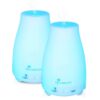 Diffuserlove 2 Pack 200ml Essential Oil Diffuser Ultrasonic Aromatherapy Diffuser Cool Mist Humidifiers with 7 Color LED Lights & Waterless Auto Shut-Off for Home Office Kitchen Bedroom White 34 61n5L0htYYL