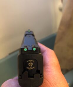 Truglo TFO Tritium & Fiber-Optic Handgun Sight Durable Snag-Resistant Glowing Front & Rear Night Sight, Compatible with Smith & Wesson M&P Series Green Rear Sight 35 61n5uLAIqhL