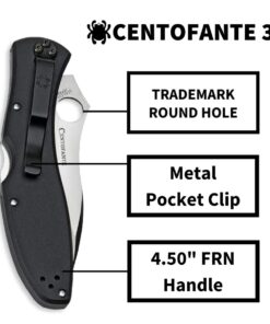 Spyderco CENTOFANTE 3 Prestige Folding Utility Pocket Knife with 3.14" VG-10 Stainless Steel Hollow Ground Blade and Lightweight FRN Handle - PlainEdge - C66PBK3 16 61n8X2n6lEL
