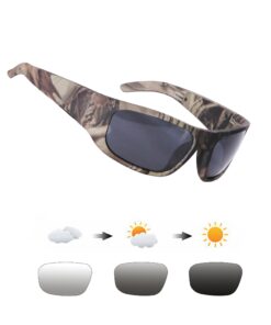 OhO Smart Glasses,Polarized Sunglasses with Bluetooth Speaker,Athletic/Outdoor UV Protection and Voice Control,Unisex(Transitional Lens) Camo Frame-transitional Grey Lens(t8 Pro) 12 61n8ZW3U01L