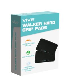 Vive Walker Handle Cushions - Padded Hand Covers - Soft Cushion Padding Medical for Folding Rolling Wheelchair, Rollator Handle, Senior, Elderly Grippers - Crutch Handle Pad Grips - Mobility Aid Black 32 61n8uavfMDL