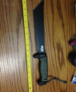 SOG SOGfari Tanto Machete- Survival Machete with 10 Inch Full Tang Blade,Camp Machete for Clearing Brush,Chopping Wood&Harvesting Crops,Spiked Tang Handle for Pounding&Scraping(MC04-N) ,Black 25 61nCa8vgOuL