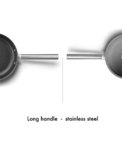 Alternative view of SMEG 6PC Cookware Set, Black 9.5" Fry Pan 11" Fry Pan 3qt Sauce Pan 5 Qt Casserole CKFB06BLMUS Made in Italy