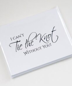I Can't Tie the Knot Without You Cards - Wedding Groomsman or Bridesmaid Invitation - White Folded Card with Envelope - Set of 7 5 61nF94UVW9L