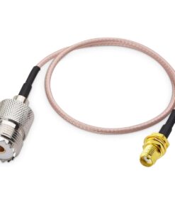DHT Electronics Handheld Antenna Cable for Wouxun Baofeng Quasheng Linton - Adapter for UHF Base and Mobile Antennas - SMA Female to UHF SO-239 Female Connectors 6'' Pack of 2 11 61nGJhzjJjL